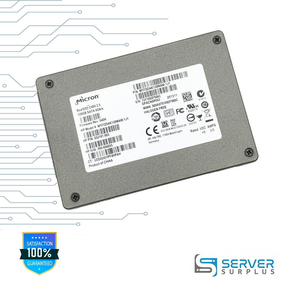 HP RealSSD C400 128GB SATA 6Gb/s 2.5 in Enterprise SSD | 652181-002 | MTFDDAK128MAM-1J1