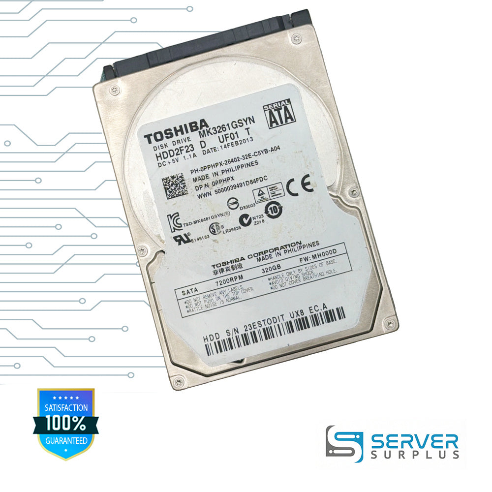 Dell 320GB SATA 7.2K 2.5 in Enterprise HDD | 0PPHPX | MK3261GSYN | PPHPX