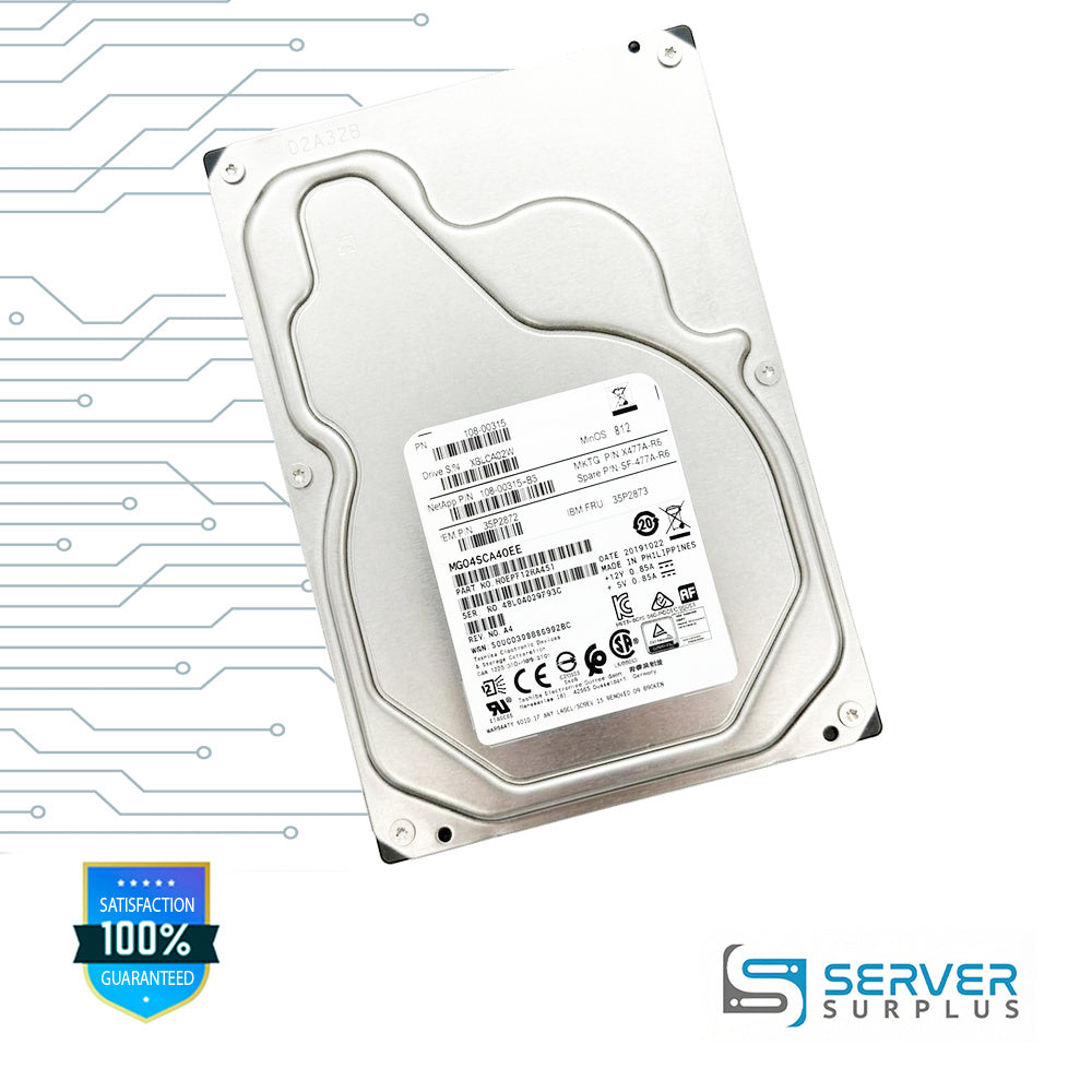 NetApp MG04SCA40EE SAS 3.5 in Enterprise HDD | 108-00315 | HDEPF12NAA51 | X477A-R6 | SP-477A-R6 | 35P2872 | 35P2873