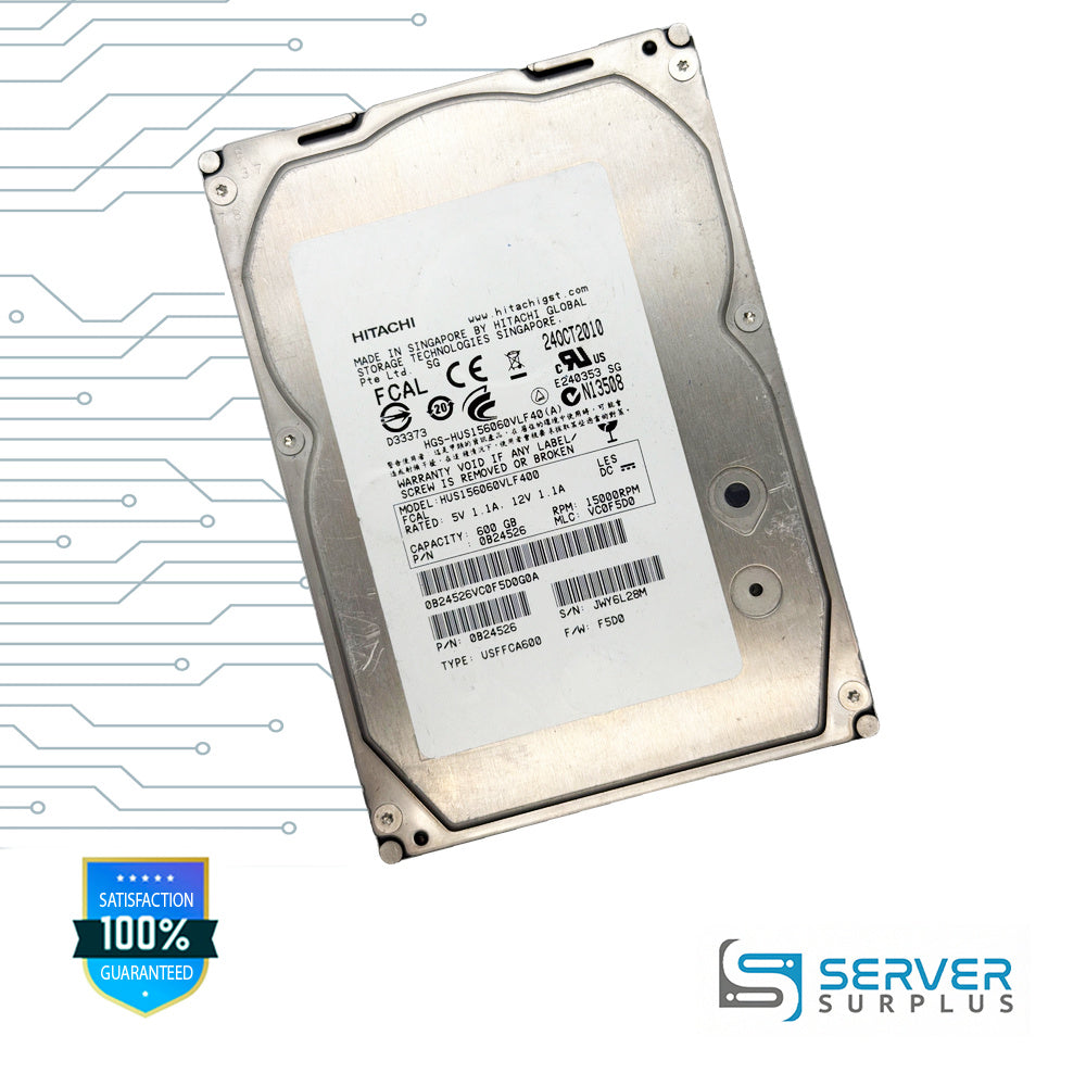 Hitachi HUS156060VLF400 600GB FCAL 15000RPM 3.5 in Enterprise HDD | 0B24526