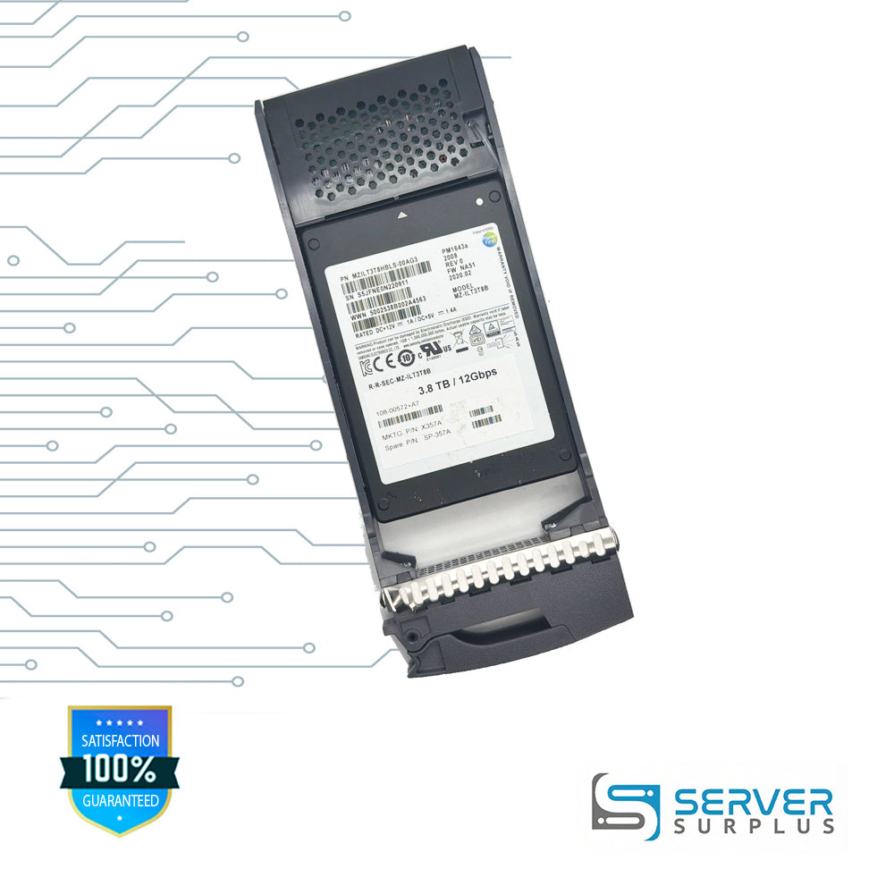 NetApp PM1643a 3.8TB SAS 12Gb/s 2.5 in Enterprise SSD | 108-00572+A7 | MZILT3T8HBLS-00AG3 | X357A | SP-357A | MZ-ILT3T8
