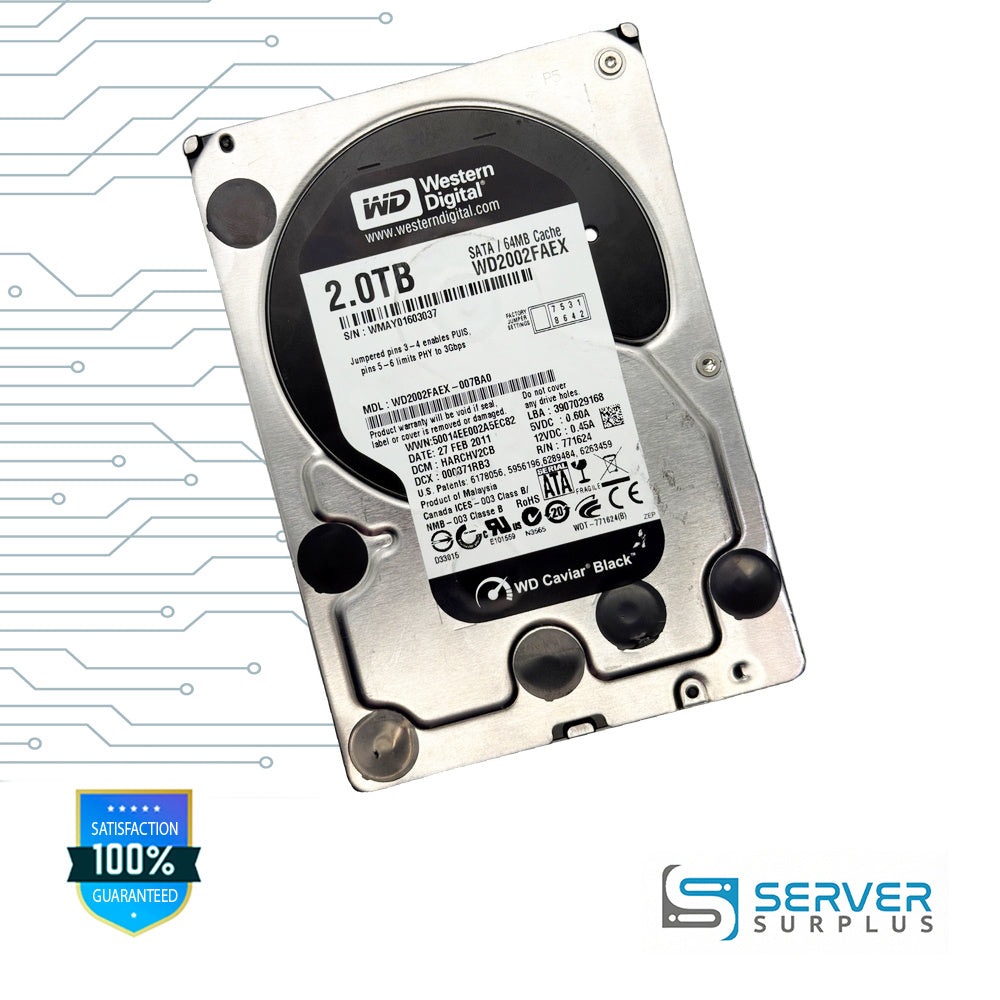 WD Caviar Black 2TB SATA 3.5 in Enterprise HDD | WD2002FAEX