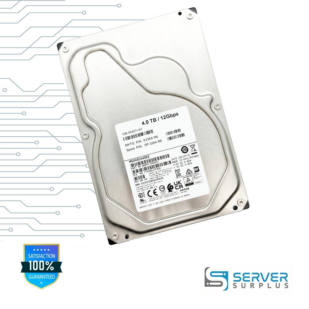NetApp MG04SCA 4TB SAS 12Gb/s 3.5 in Enterprise HDD | 108-00427+A7 | MG04SCA40EE | X336A-R6 | SP-336A-R6